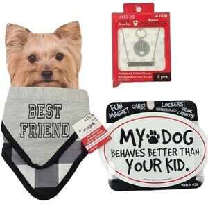 Dog Best Friend Bandanas, Necklace & Tag, Magnet Bundle XS-S